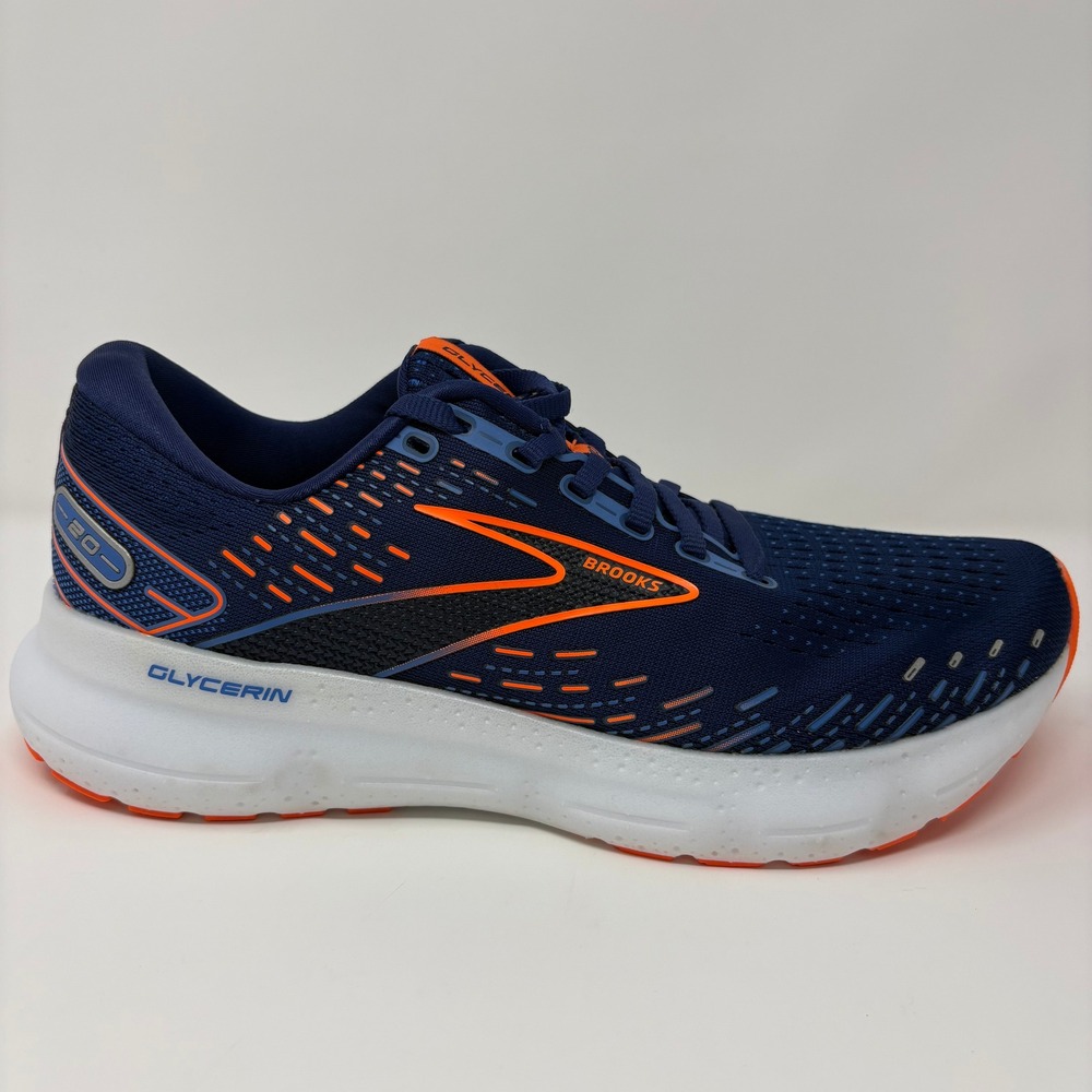 Brooks Glycerin 20 Men's Size 9 Blue Orange Running Shoes (1103821D444)